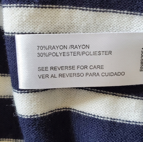 Debbie Morgan Striped Gold Buttons  Cardigan.  Size Medium - Picture 7 of 7